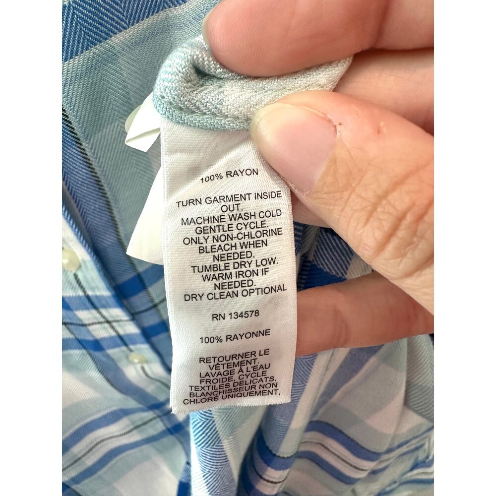 VINEYARD VINES | Blue Plaid Button Down Shirt Top NWT | Large - Picture 7 of 7